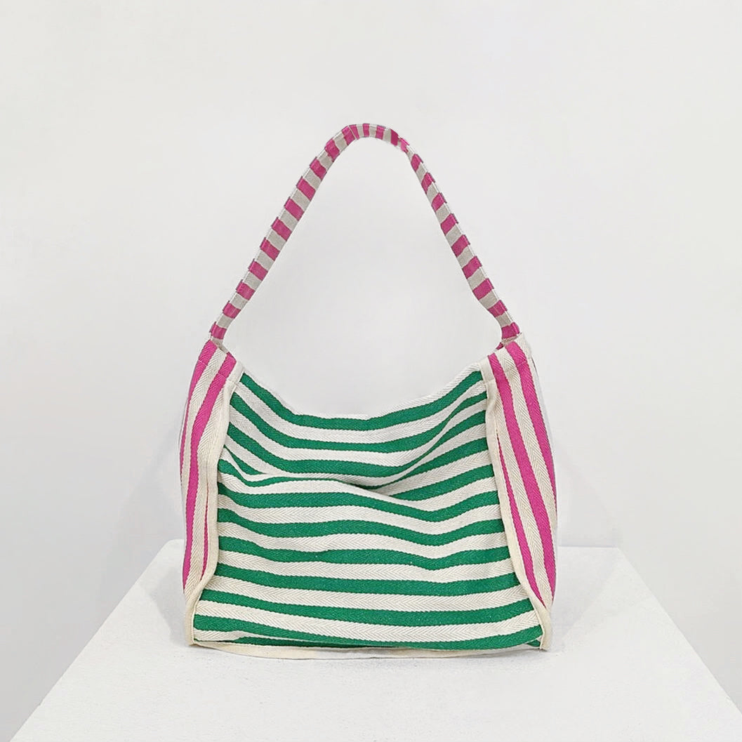 Tragetasche aus Canvas mit spritzigen Streifen
