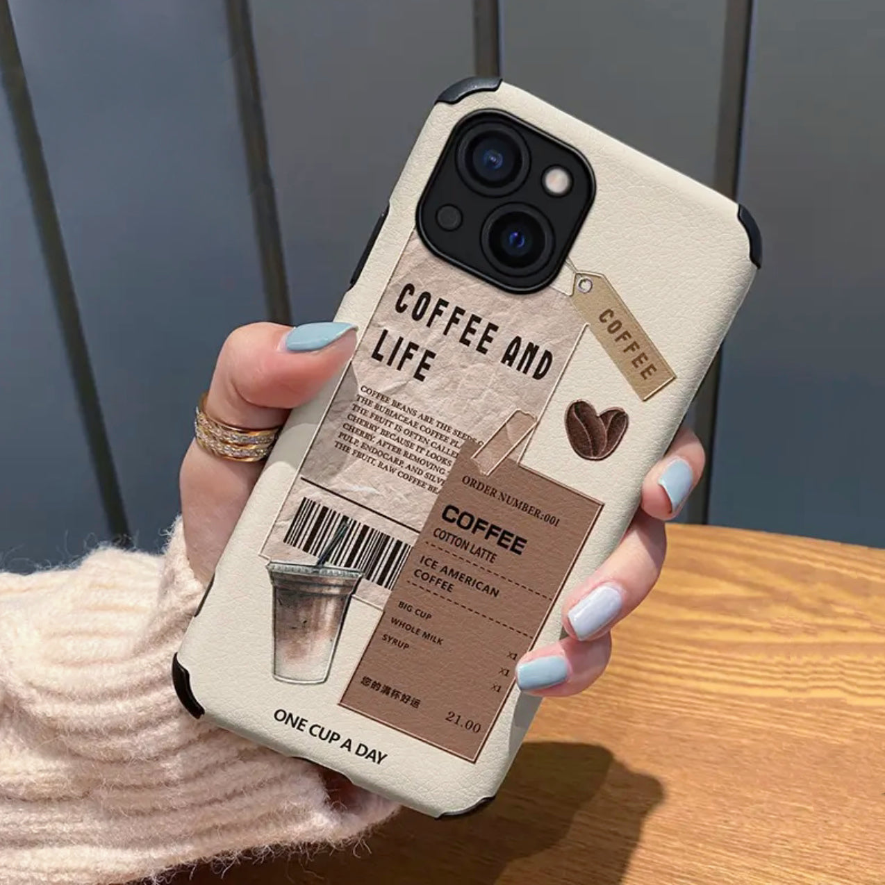 Coffee Lover Leather Phone Case