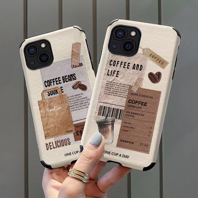Coffee Lover Leather Phone Case