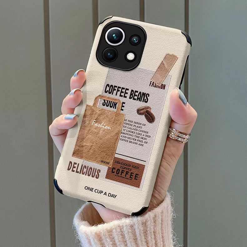 Coffee Lover Leather Phone Case