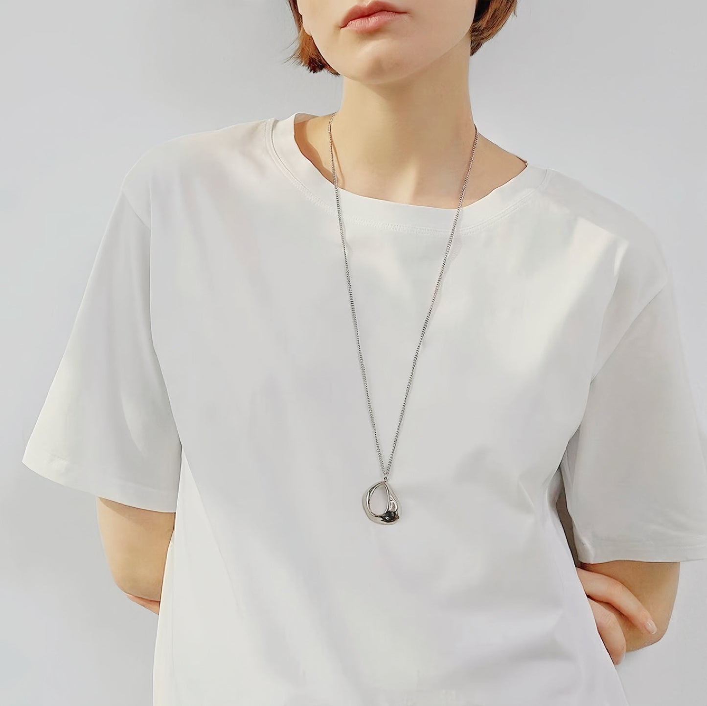 Fluid Shaped Pendant Necklace