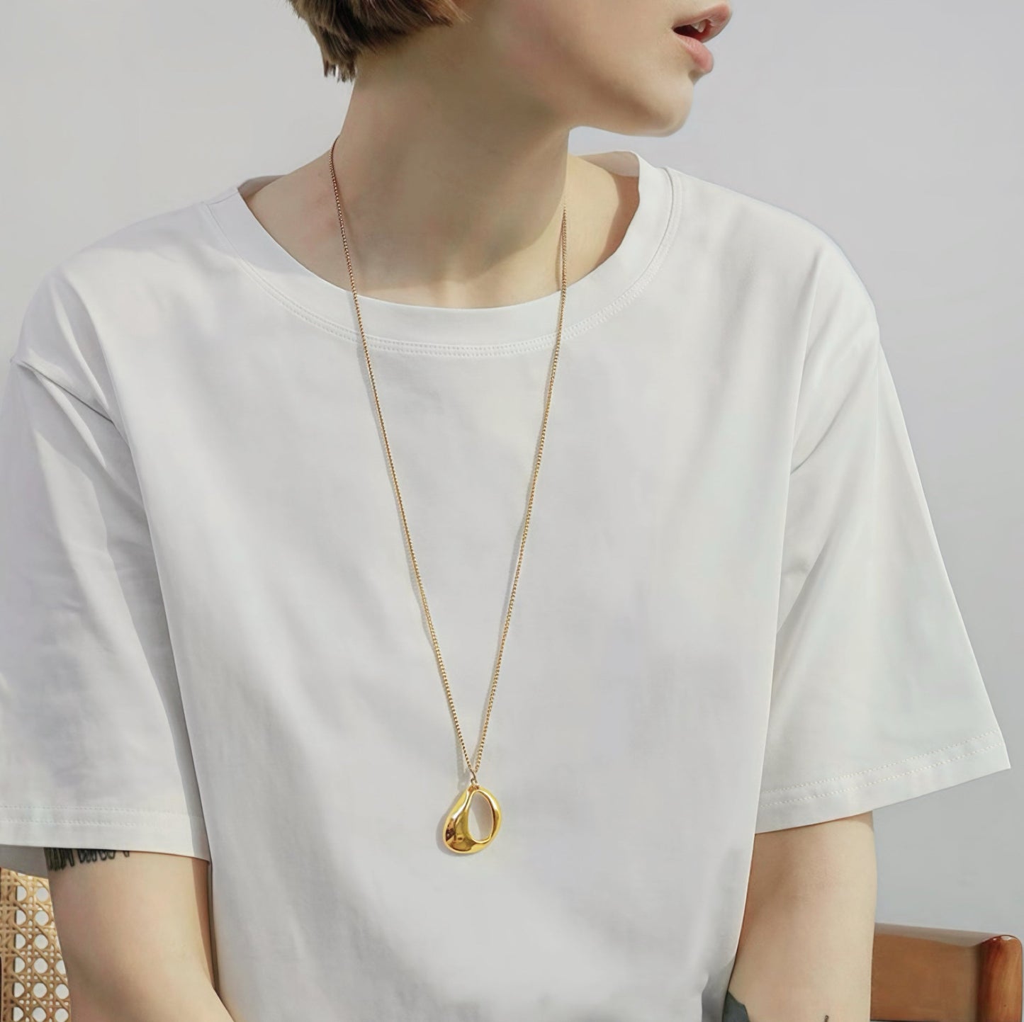 Fluid Shaped Pendant Necklace