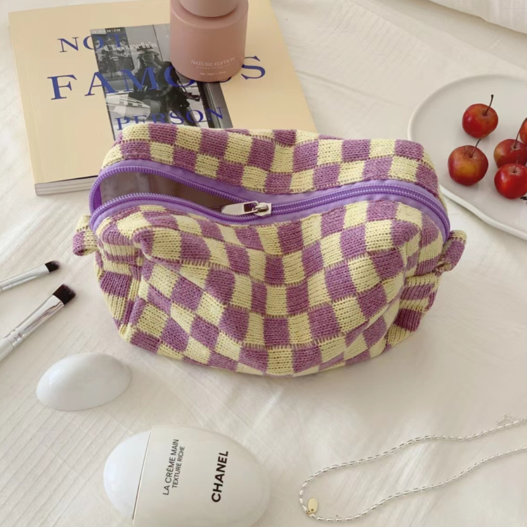 Checkerboard Makeup Bag