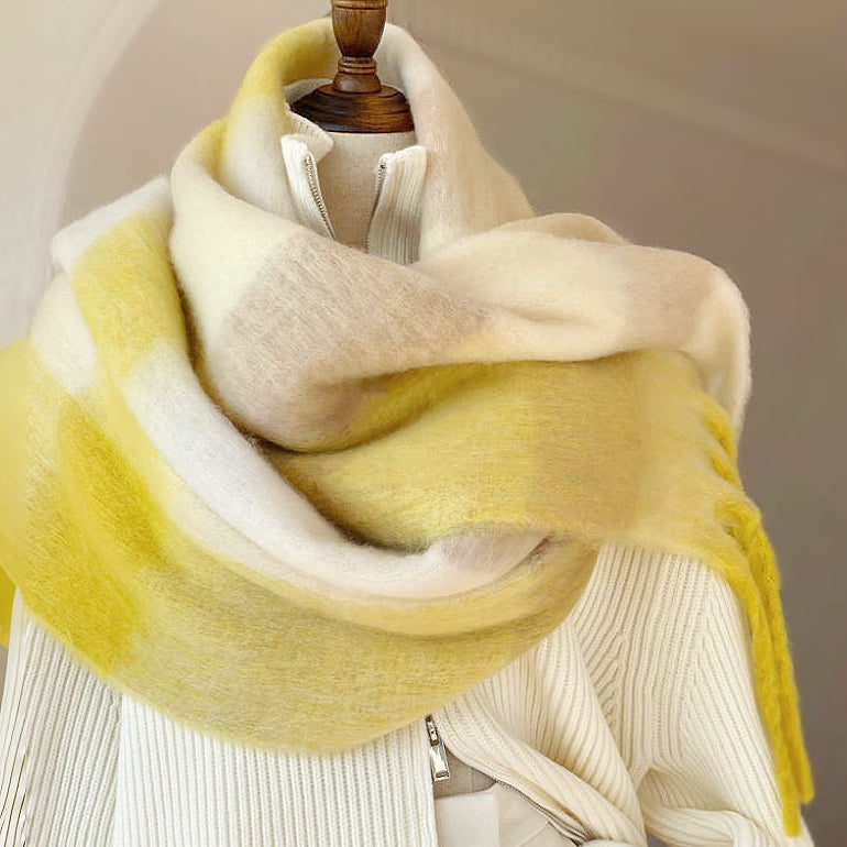 Gradient Plaid Scarf Shawl