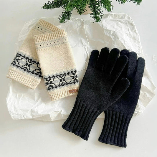 Wandelbare Fair-Isle-Strickhandschuhe