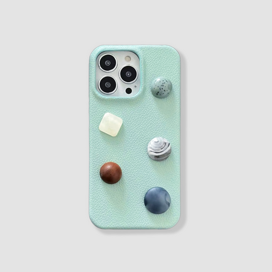 Custodia per telefono in pelle Mint Jewel