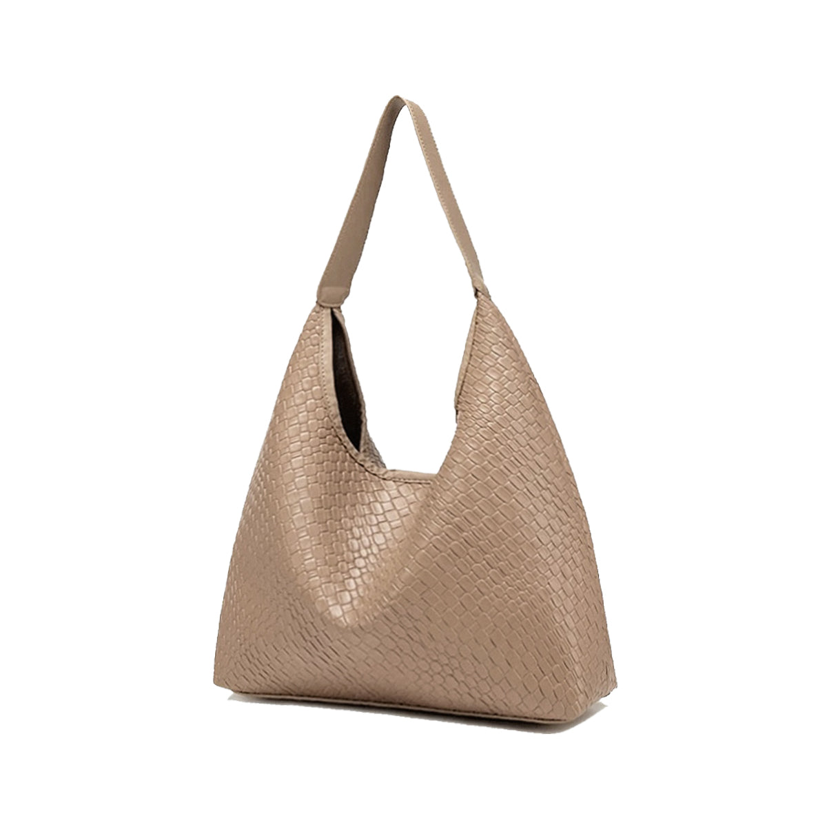 Schultertasche mit Kieselsteinstruktur