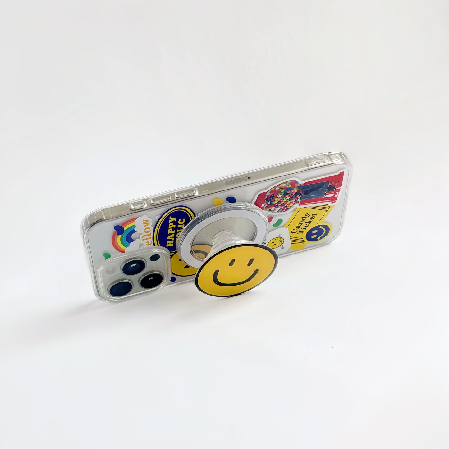 Happy Stickers Phone Case With Magnetic Stand