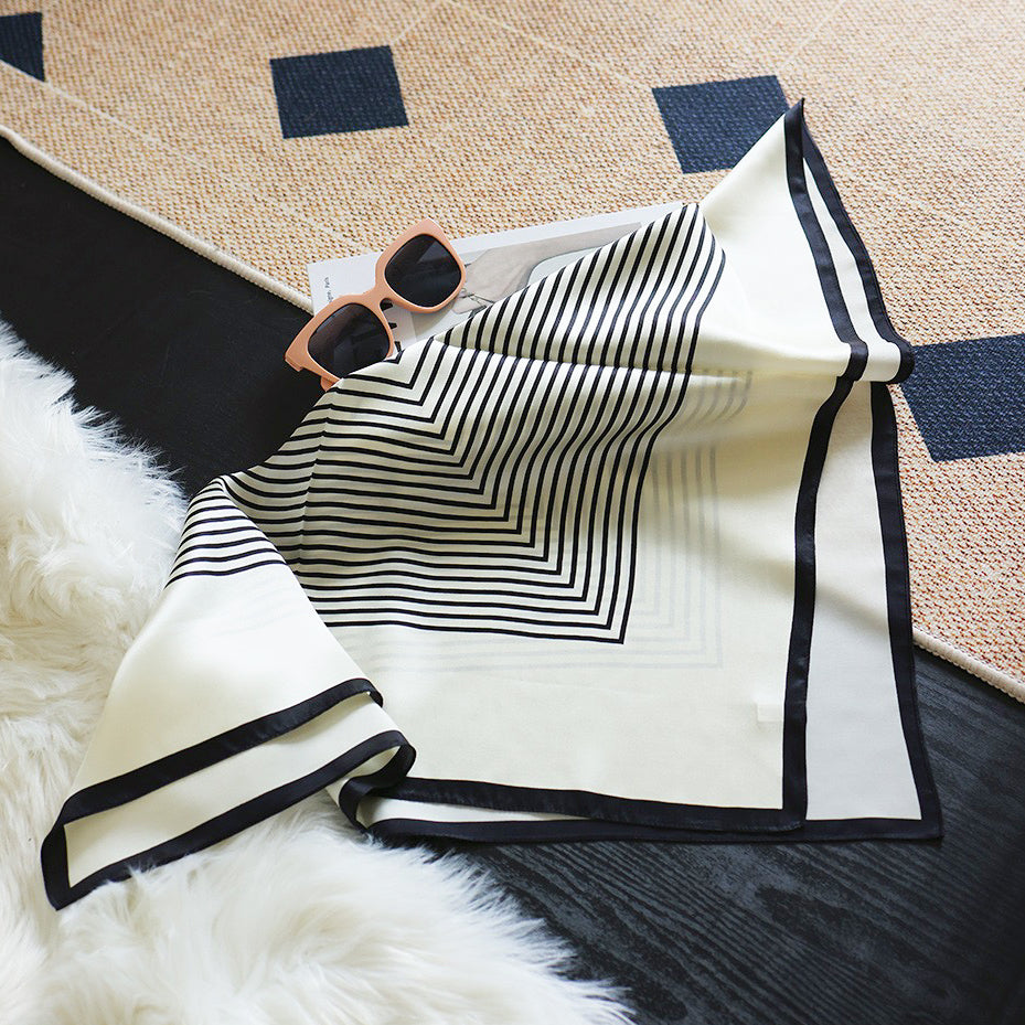 square pattern Silk Scarf