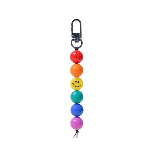 Taschenanhänger mit Perlenanhänger „Regenbogen Smile“