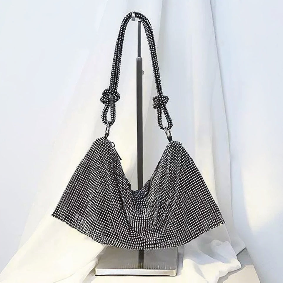 Hobo-Tasche mit Strasssteinen