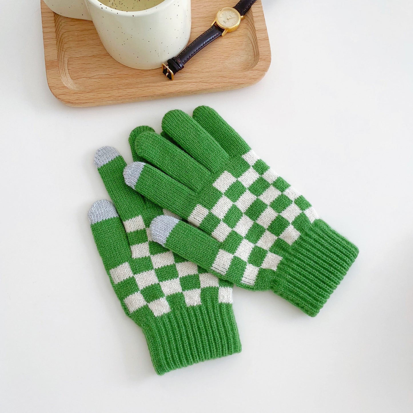 Checkered Telefinger Gloves