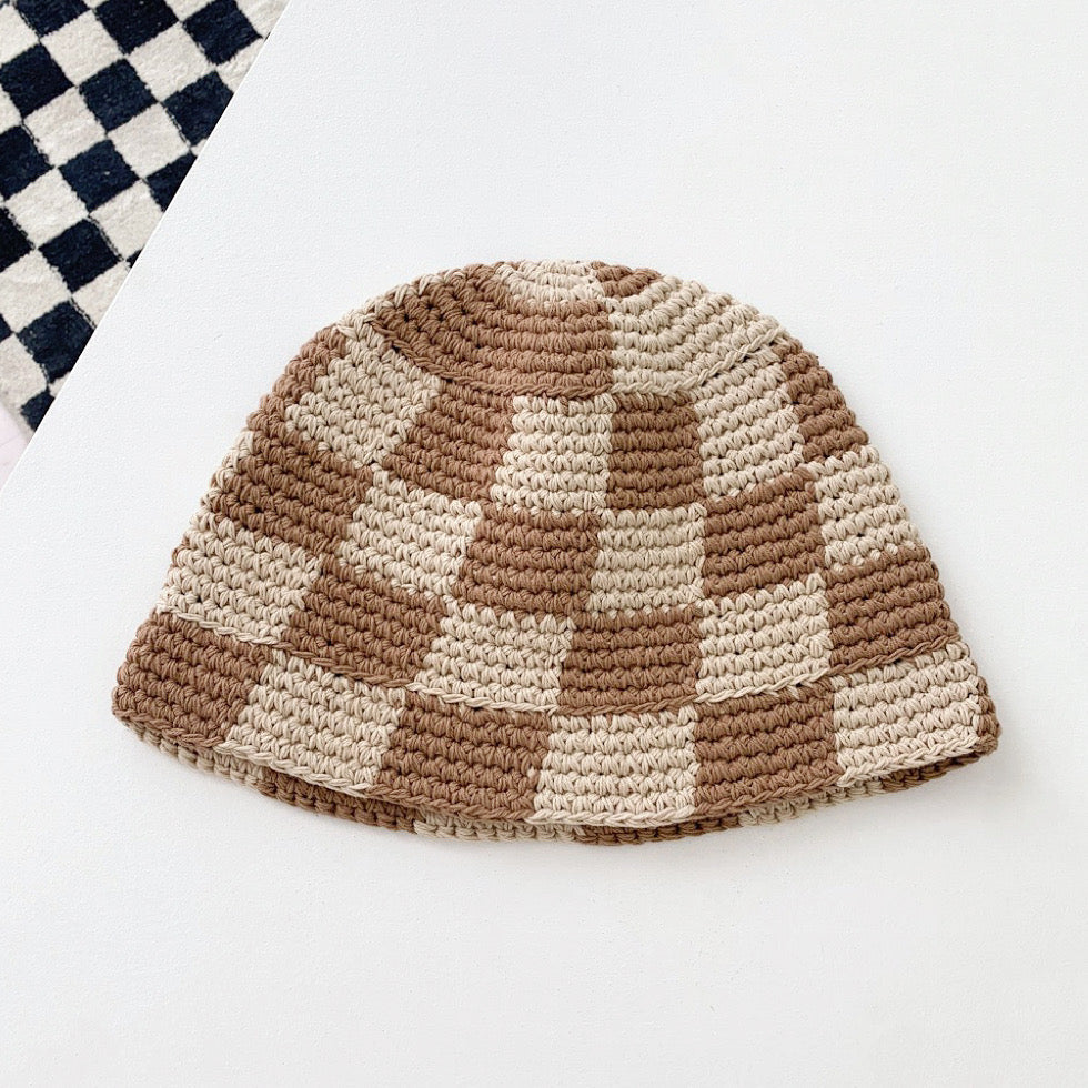 checkerboard bucket hat
