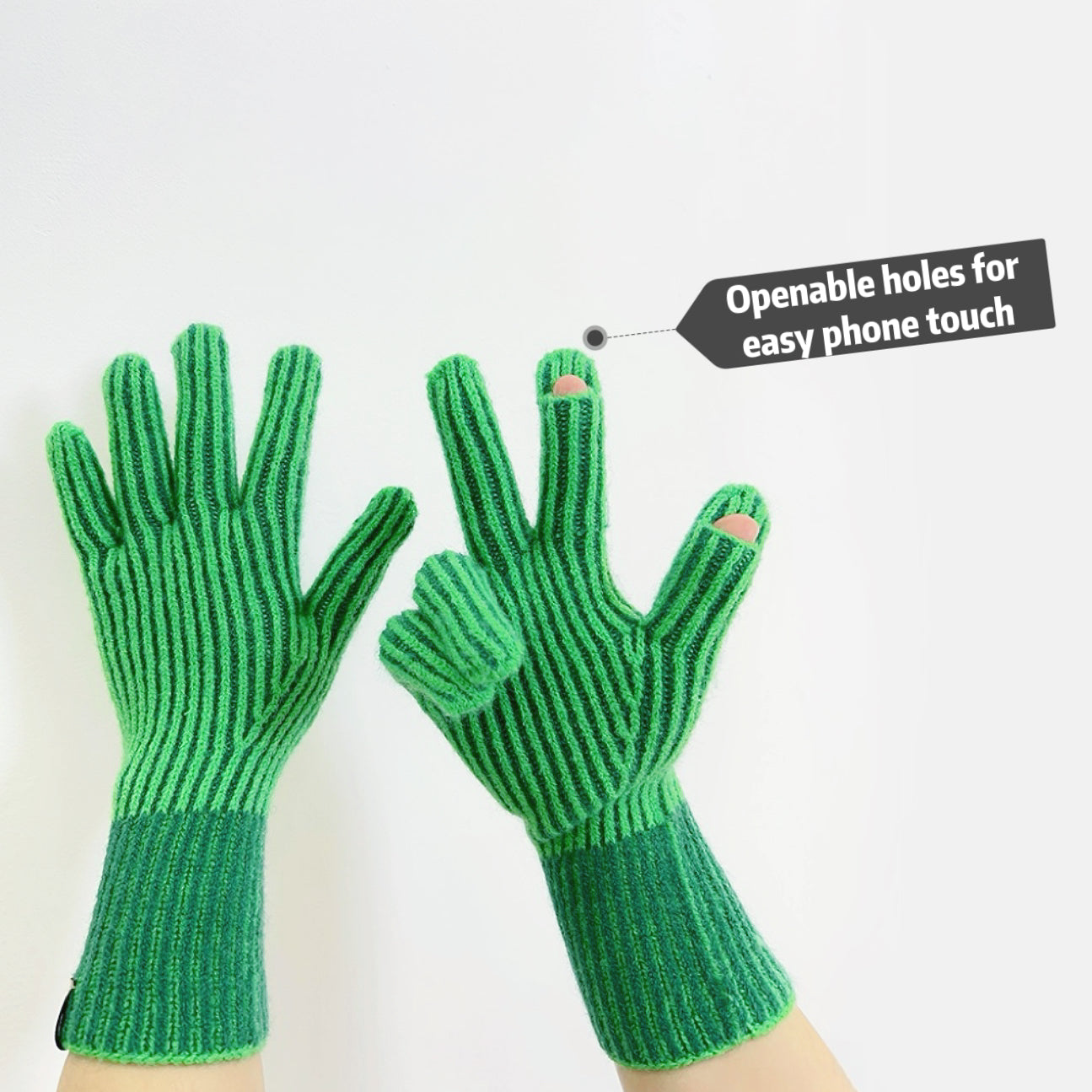 Contrast Striped Gloves