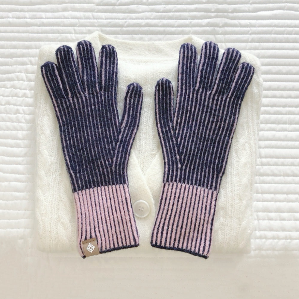 Contrast Striped Gloves