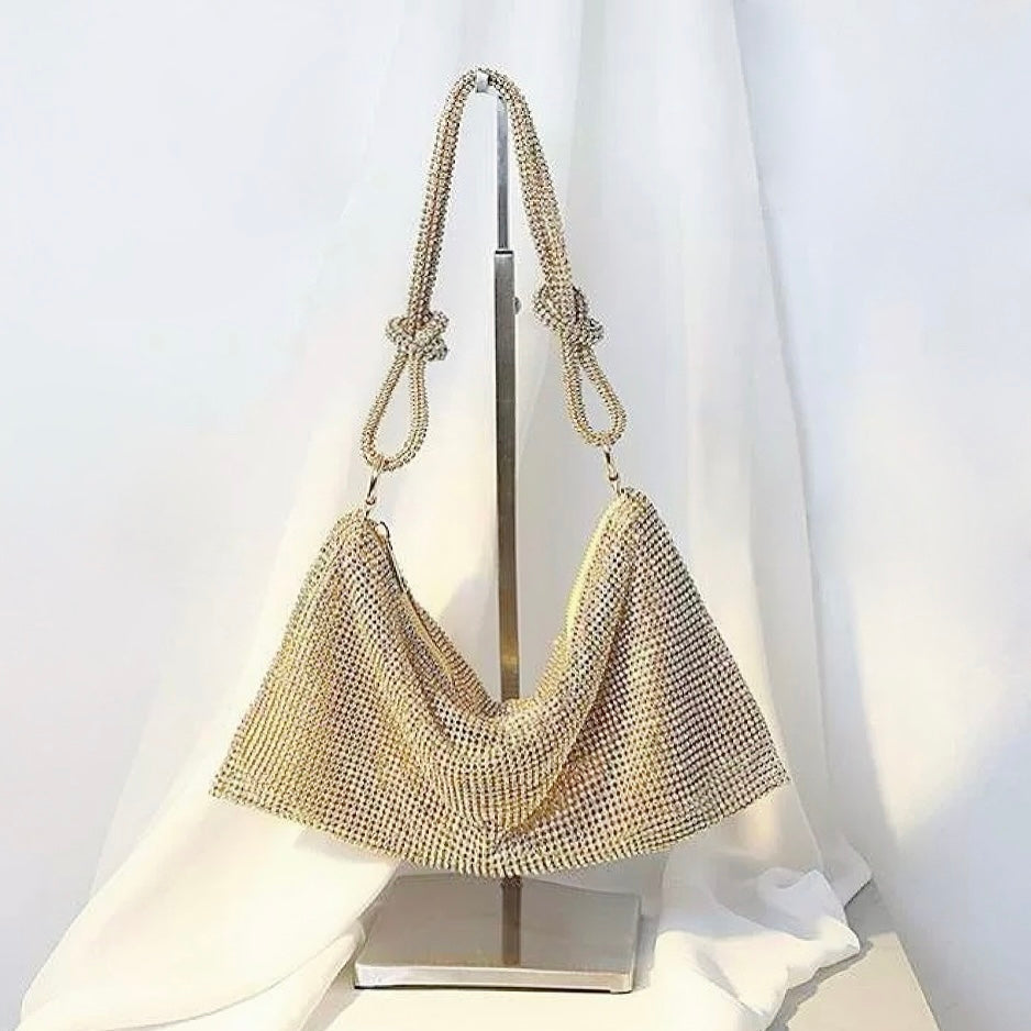 Hobo-Tasche mit Strasssteinen