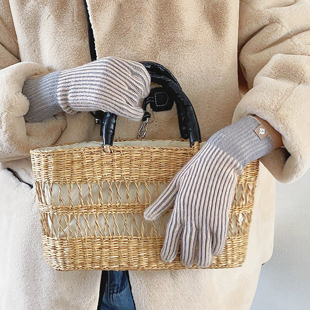 Contrast Striped Gloves