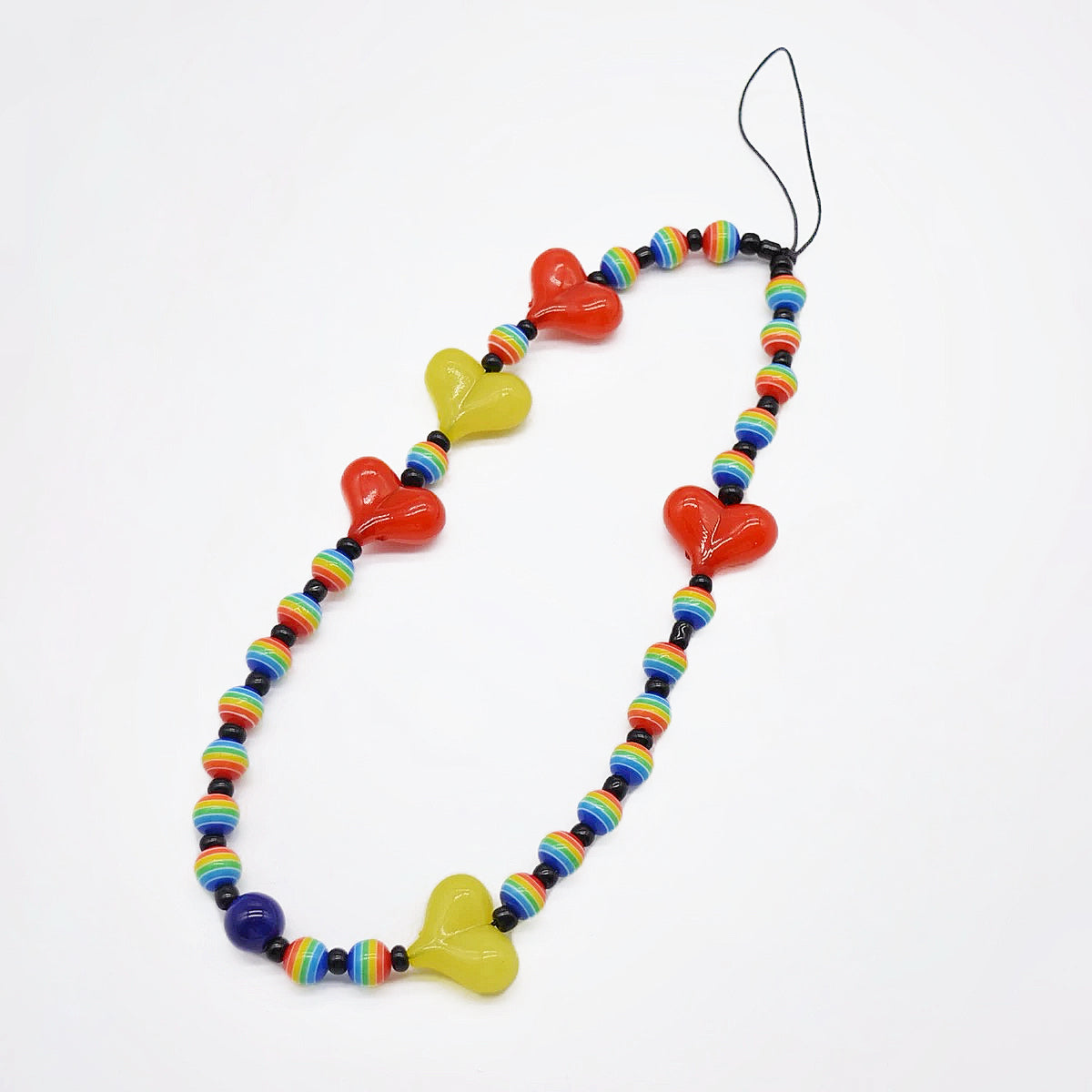 Front view of Heart Beat Phone Charm in red, ideal for travel and daily use.