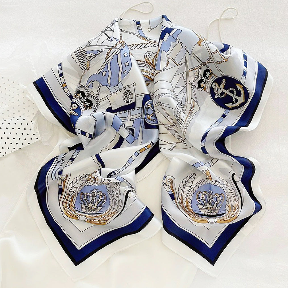 Nautical Chart Satin Square Scarf