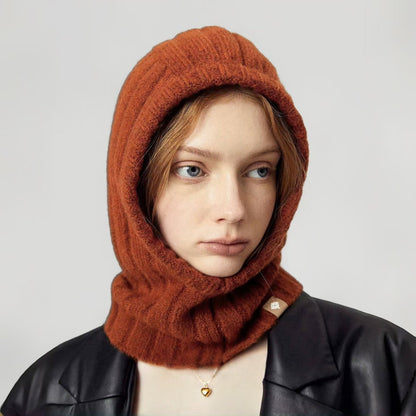 Cozy Ribbed Knit Balaclava Hat