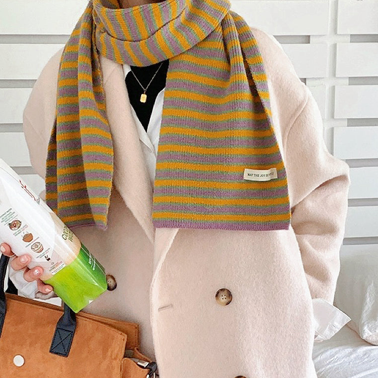 Striped Knitted Scarf