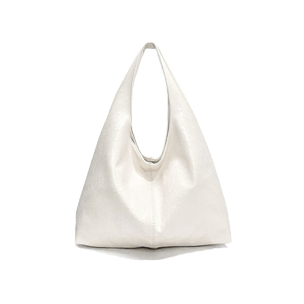 Waxed Leather Hobo Bag