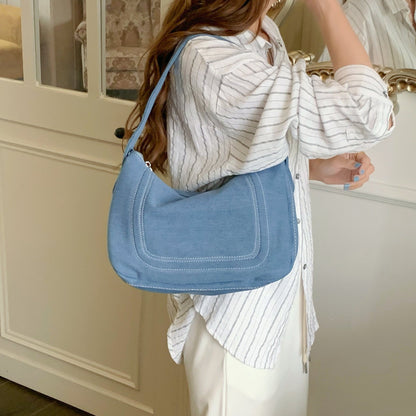 Borsa in denim goffrato