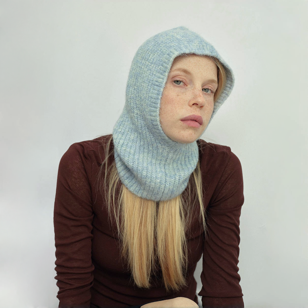 Morandi Toned Knit Balaclava Hat