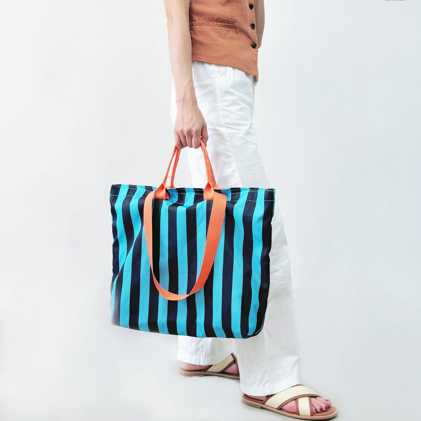 Bold Color Striped Tote Bag