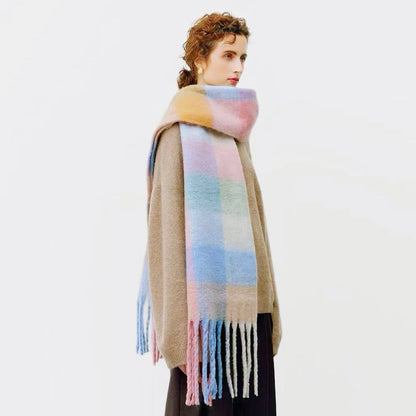 Marshmallow Gradient Plaid Scarf