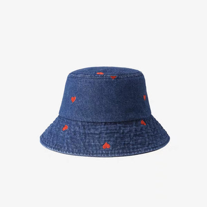 Cappello da pescatore con stampa a cuore