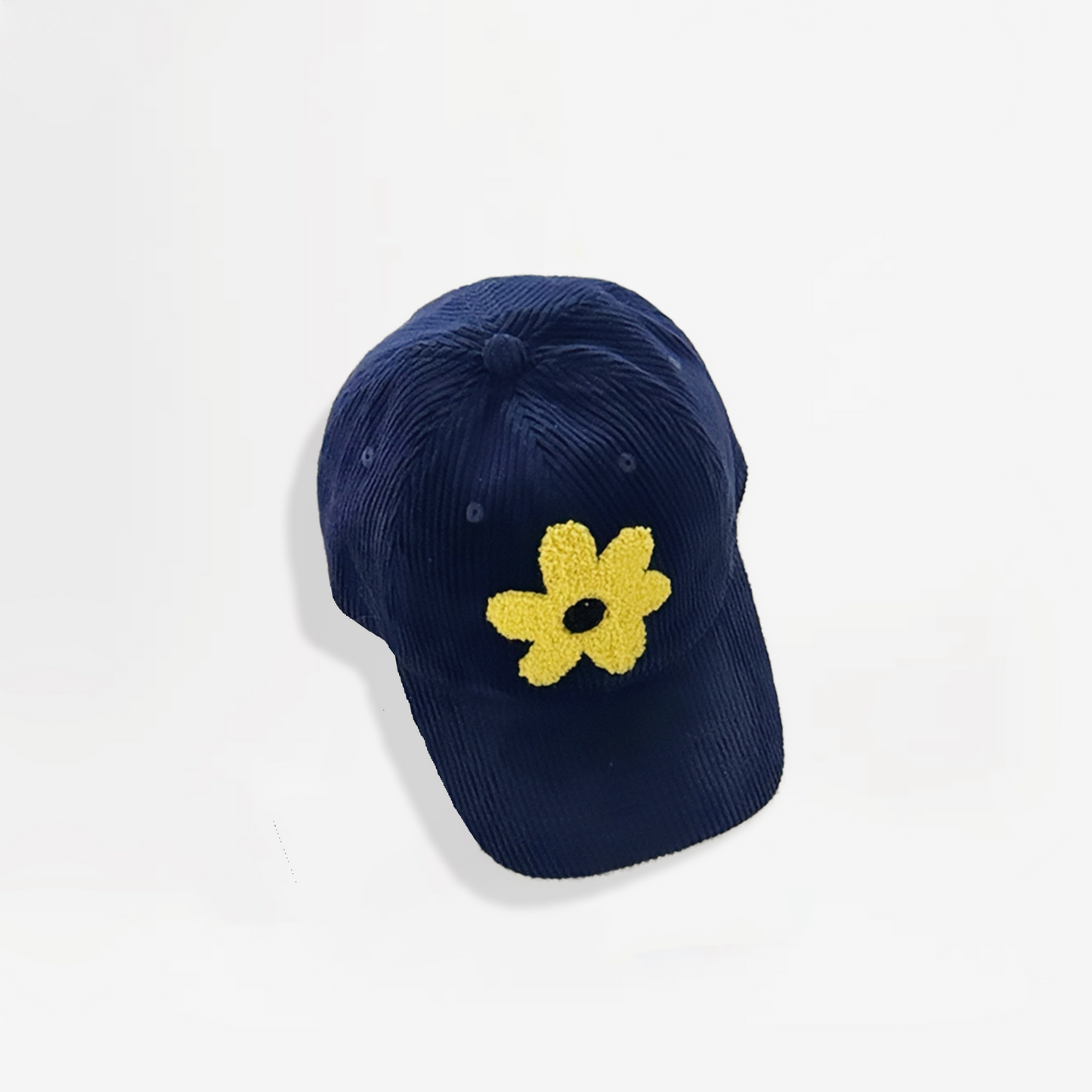 Plush Flower Corduroy Cap