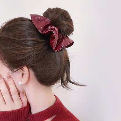 Ancora Scrunchie in pelle rossa