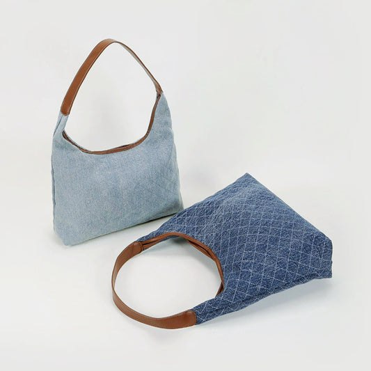 Diamond pattern Denim Shoulder Bag