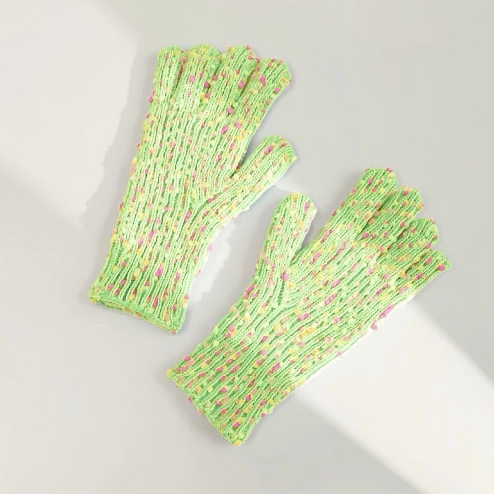 Candy Dot Knit Gloves