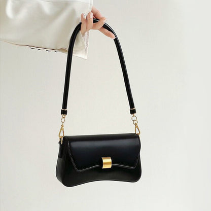 Light Leather Arc Baguette Shoulder Bag