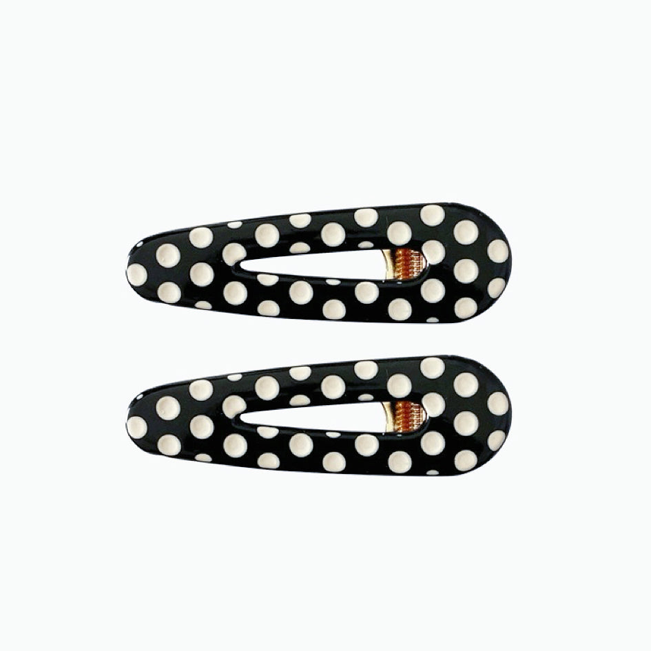 Black And White Dot Hair Clips