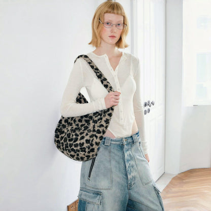 Leopard Print Tweed Tote bag