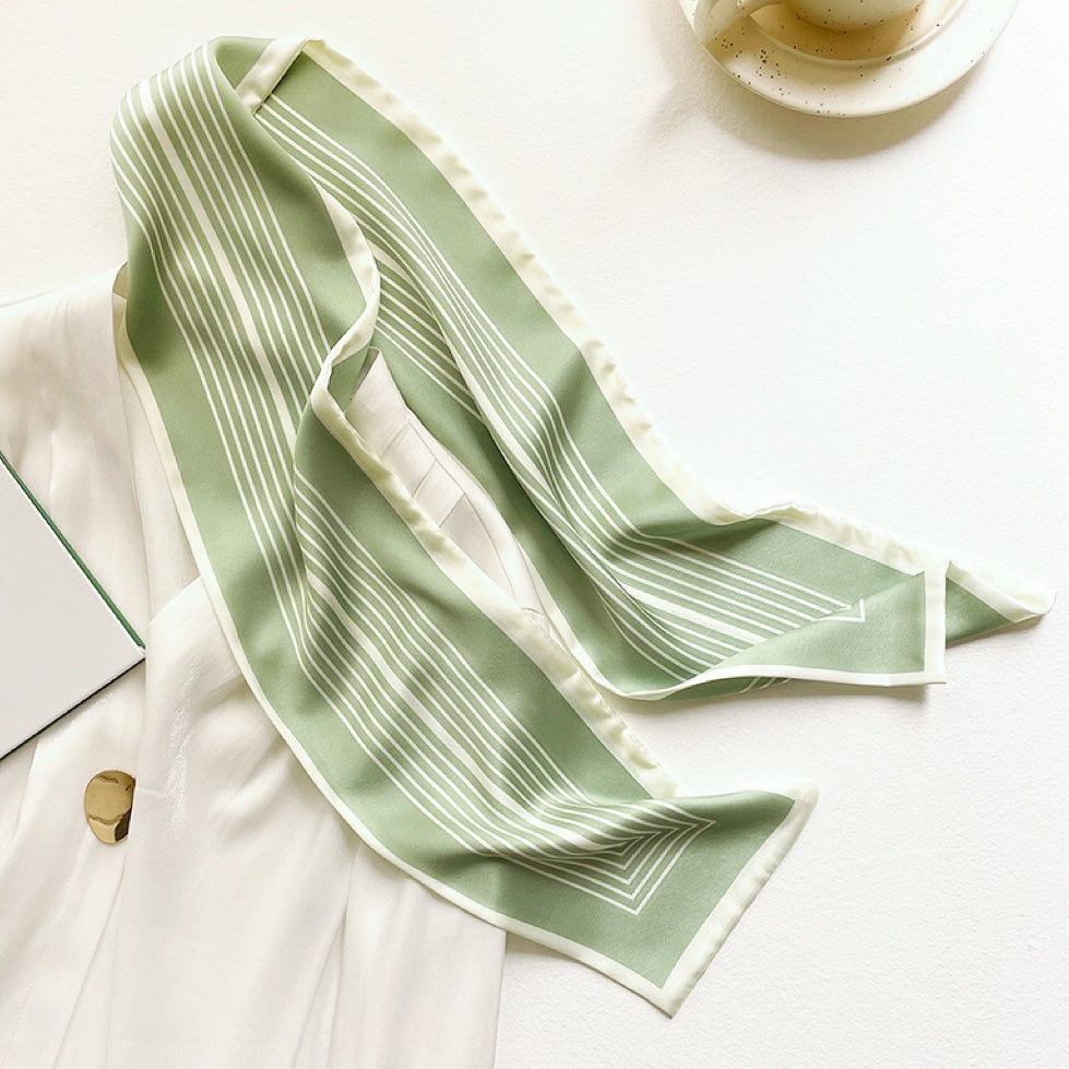 Stripe Satin Skinny Scarf