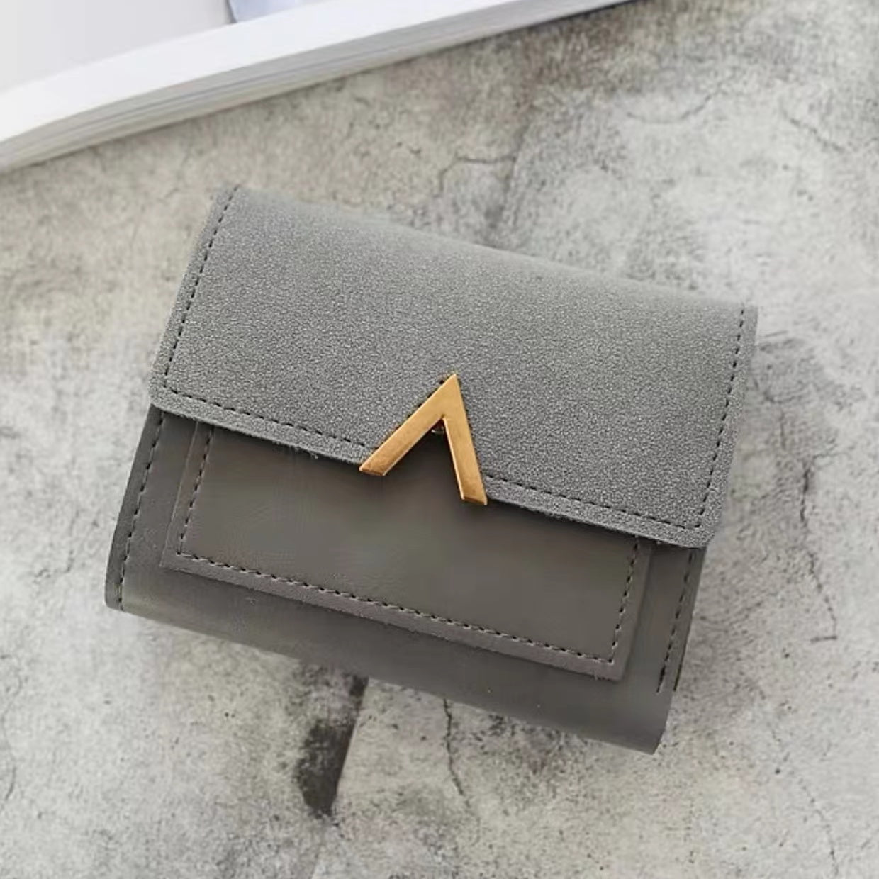 small wallet with nubuck leather flap