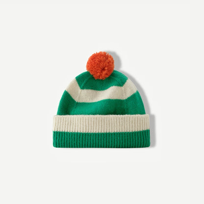 Stripe Knitted Pompom Beanie