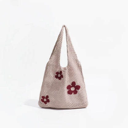 Flowers Crochet Shoulder Bag