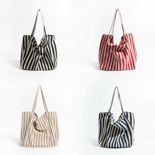 Thin Stripe Canvas Tote Bag