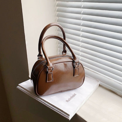 Mini Leather Bowling Bag