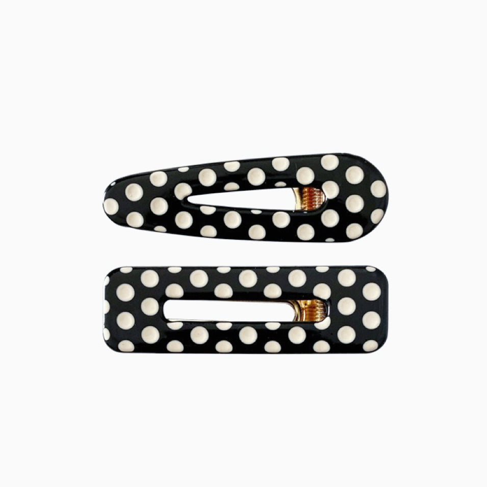 Black And White Dot Hair Clips