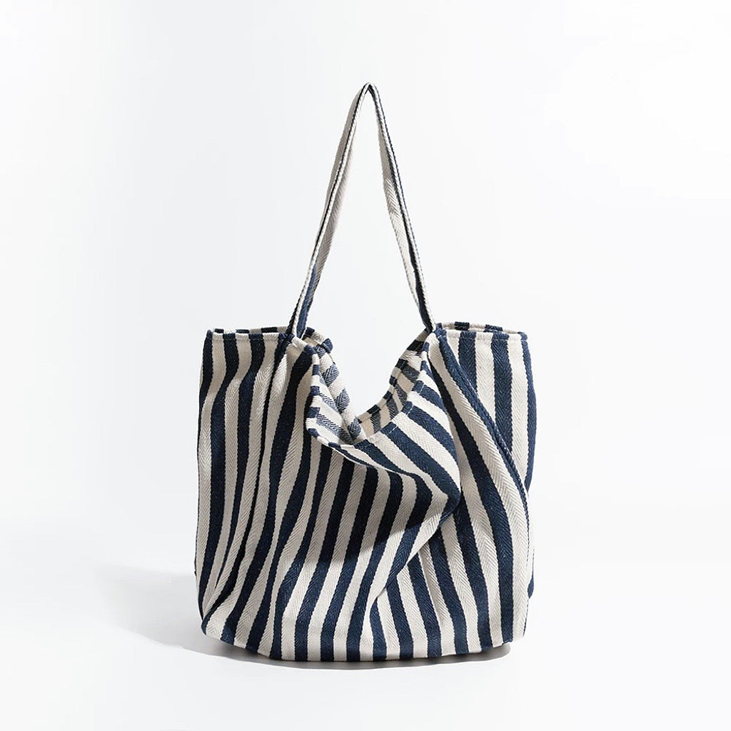 Thin Stripe Canvas Tote Bag