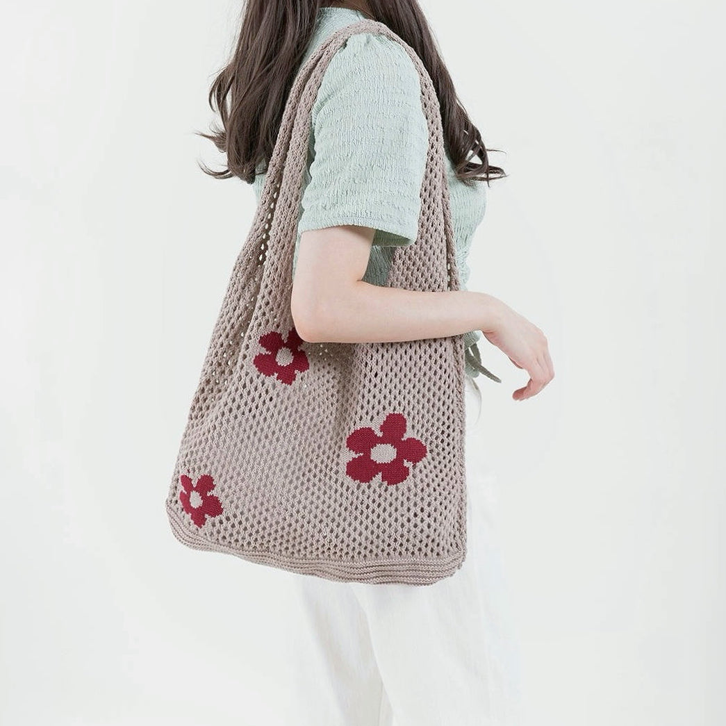 Flowers Crochet Shoulder Bag