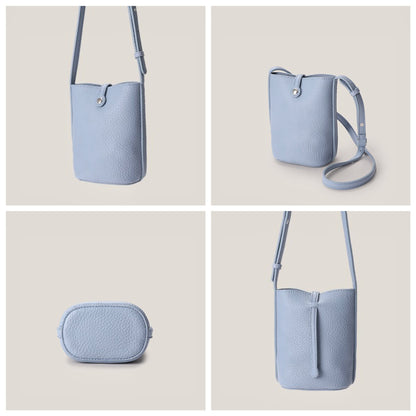 Soft Lychee Leather Crossbody Bag With Design Buckle