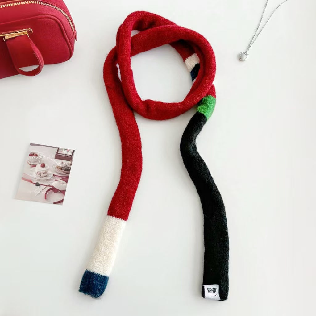 Dopamine Colorblocked Skinny Scarf