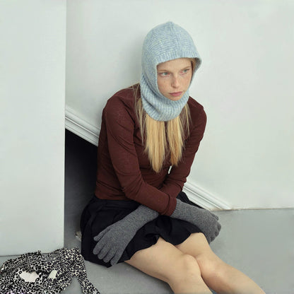 Morandi Toned Knit Balaclava Hat